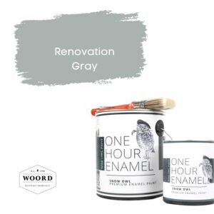 Ακρυλικό σμάλτο νερού ταχείας στέγνωσης με ενσωματωμένο βερνίκι – Gray | Renovation Gray – Wise Owl Paint